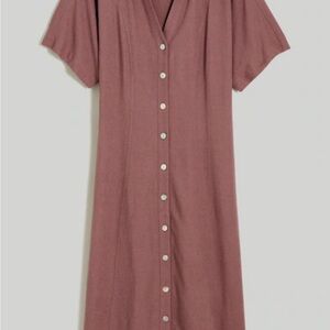 Madewell Mauve V-Neck Dress